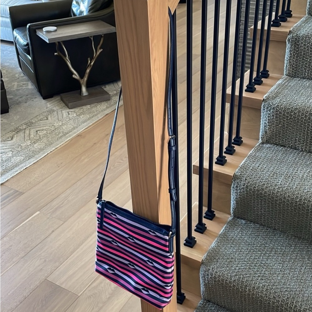 Kate Spade NWOT Jae Striped Nylon with Leather Trim Crossbody Bag - Picture 10 of 11